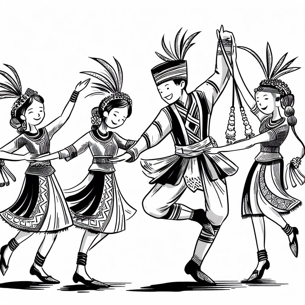 gambar tarian adat indonesia mudah